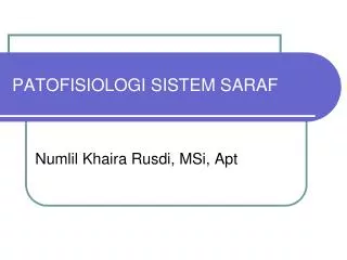 patofisiologi sistem saraf