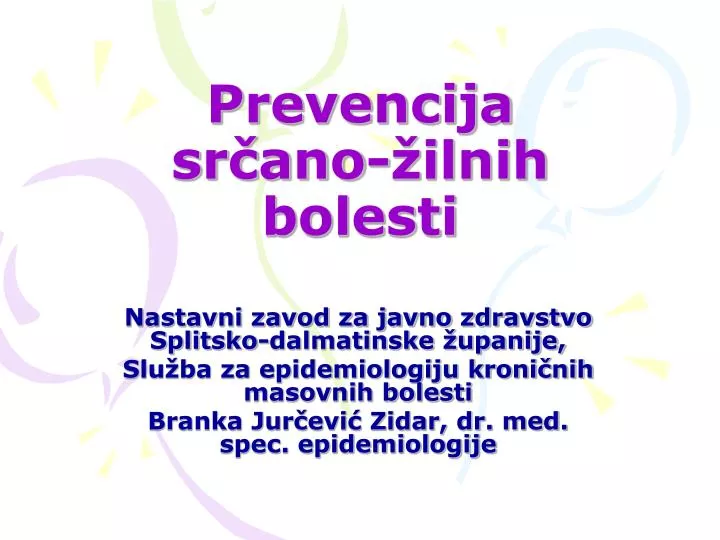 prevencija sr ano ilnih bolesti