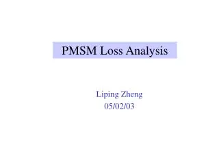 PMSM Loss Analysis