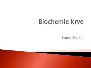 biochemie krve