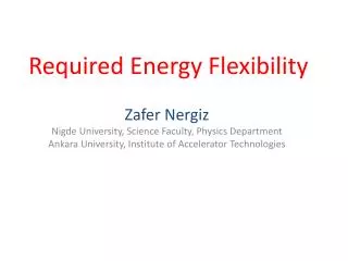 Required Energy Flexibility