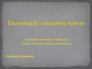 ekonomick a stavebn softv r