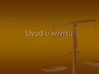 uvod u krivnju