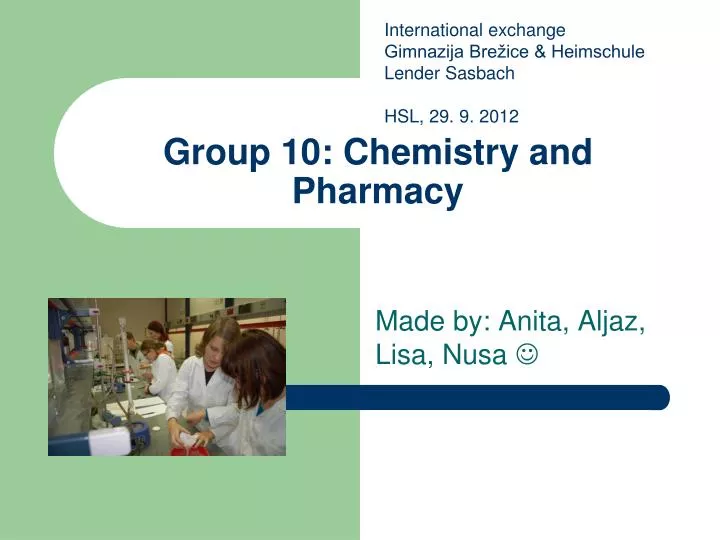 group 10 chemistry and pharmacy