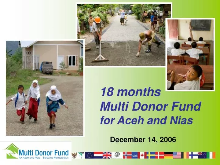 18 months multi donor fund for aceh and nias