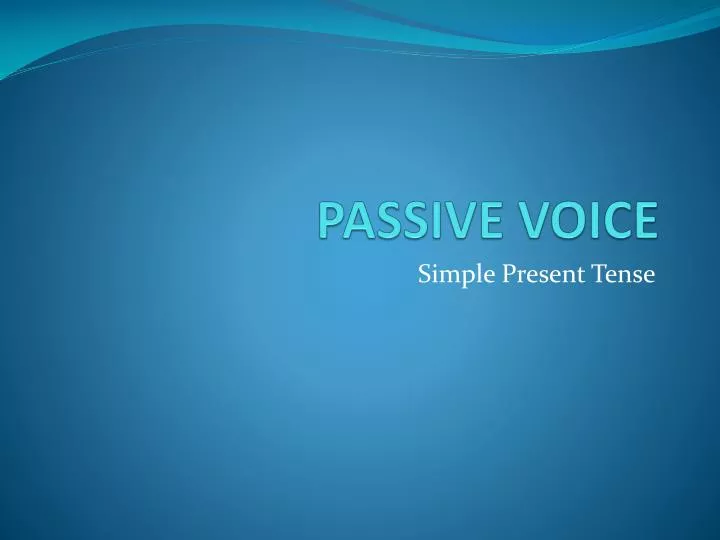 passive voice