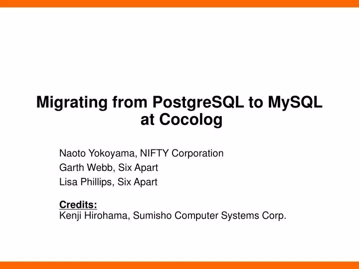 migrating from postgresql to mysql at cocolog
