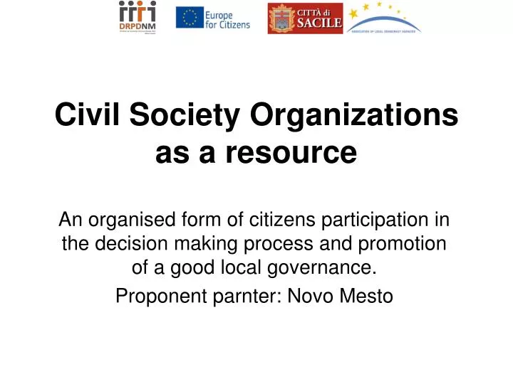civil society organizations as a resource