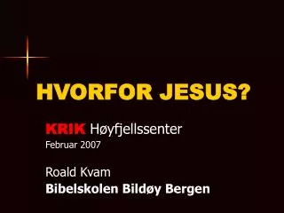 hvorfor jesus