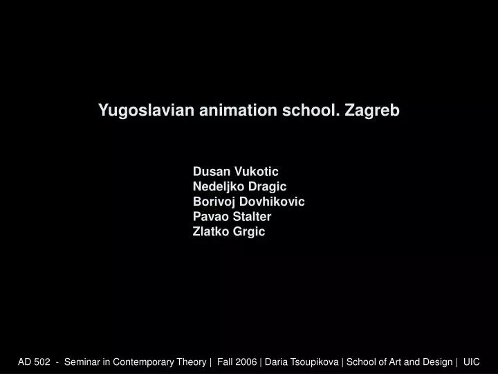 yugoslavian animation school zagreb