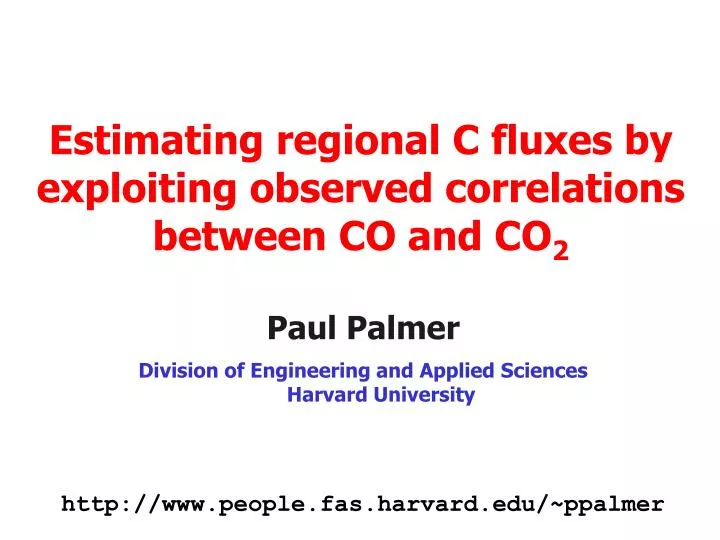 estimating regional c fluxes by exploiting observed correlations between co and co 2