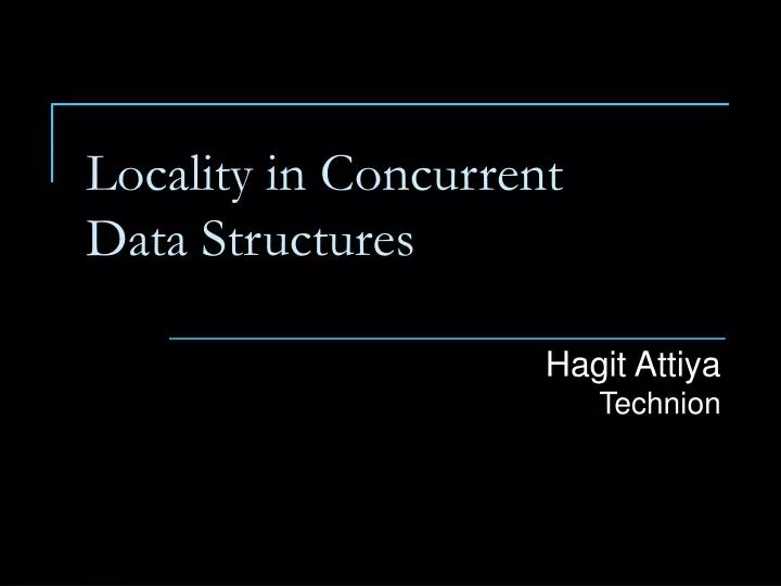 locality in concurrent data structures