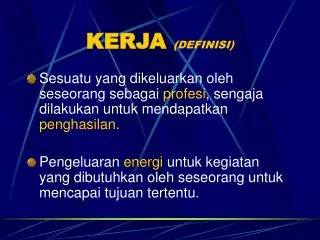 kerja definisi