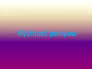 r chlos pohybu