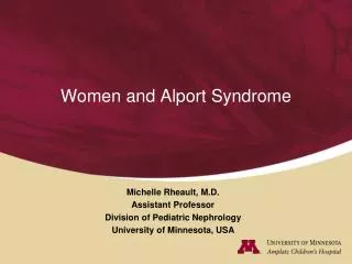 Women and Alport Syndrome