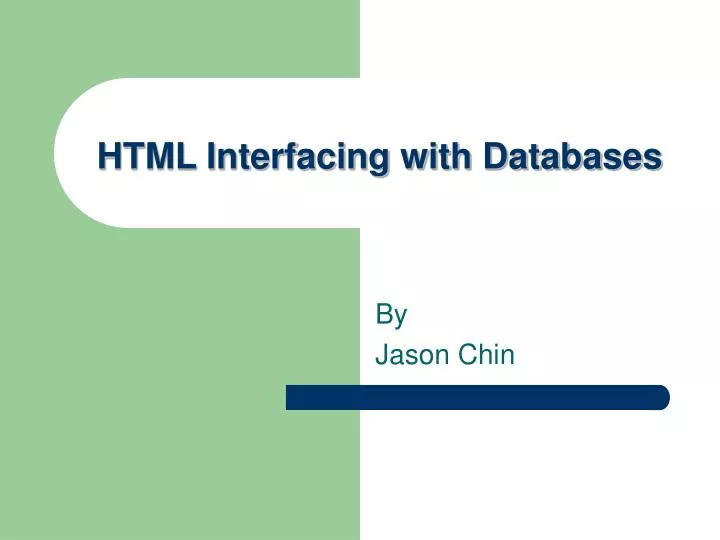 html interfacing with databases