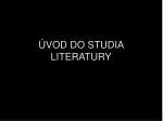 ÚVOD DO STUDIA LITERATURY - slide 1