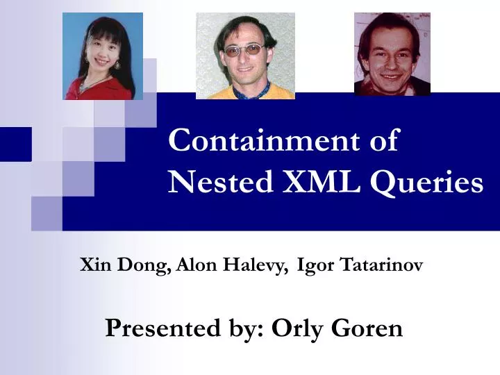 containment of nested xml queries