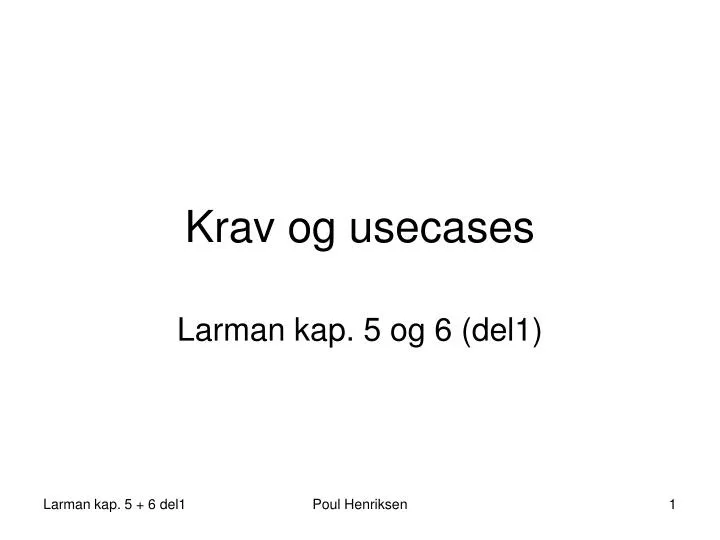 krav og usecases