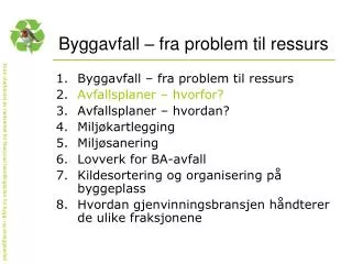 byggavfall fra problem til ressurs