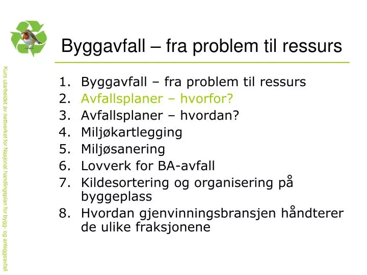 byggavfall fra problem til ressurs