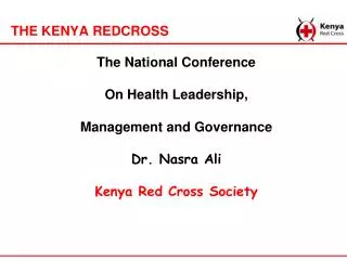 THE KENYA REDCROSS