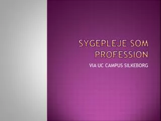 sygepleje som profession