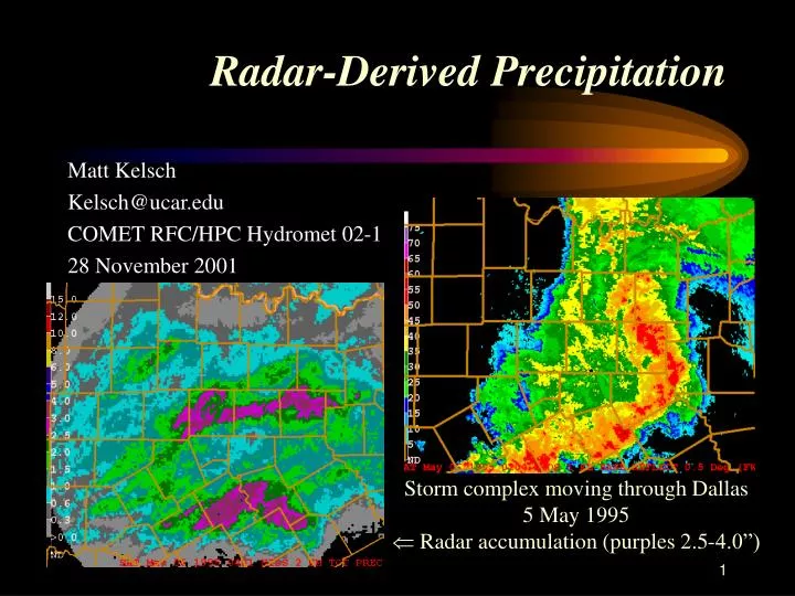 radar derived precipitation