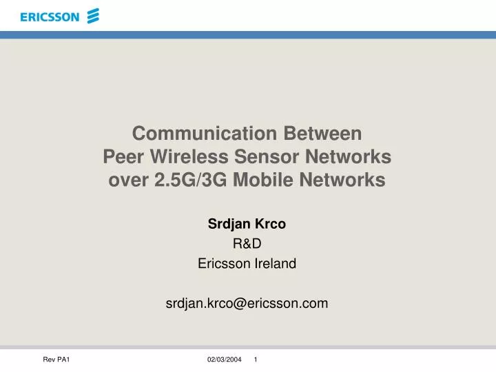 communication between peer wireless sensor networks over 2 5g 3g mobile networks
