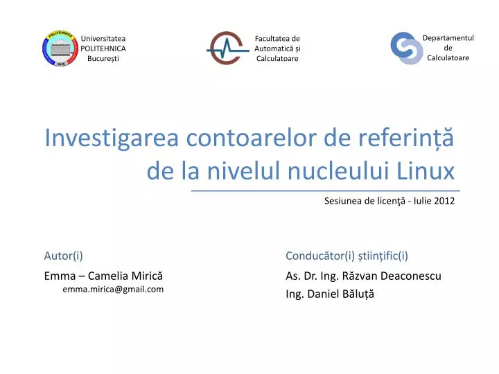 investigarea contoarelor de referin de la nivelul nucleului linux