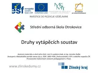 druhy vyt p c ch soustav