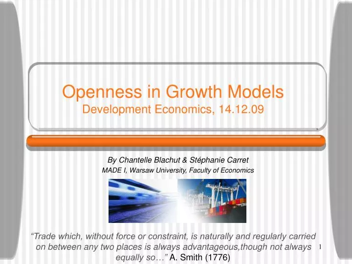 openness in growth models development economics 14 12 09