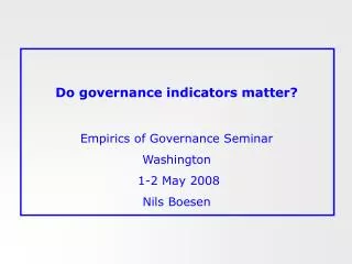 Do governance indicators matter?