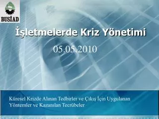 letmelerde kriz y netimi