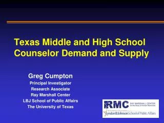 Texas Middle and High School Counselor Demand and Supply