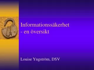 informationss kerhet en versikt