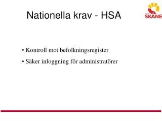 nationella krav hsa