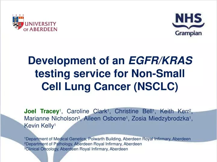 development of an egfr kras testing service for non small cell lung cancer nsclc