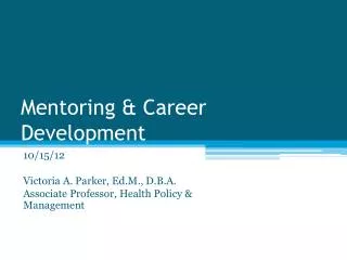 Mentoring &amp; Career Development