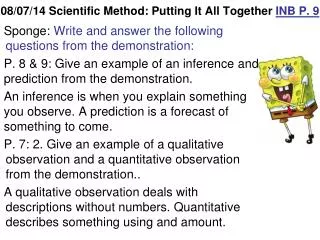 08/07/14 Scientific Method: Putting It All Together INB P. 9