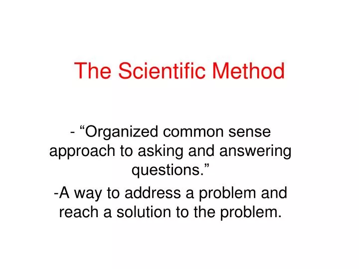 the scientific method