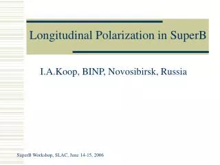 Longitudinal Polarization in SuperB