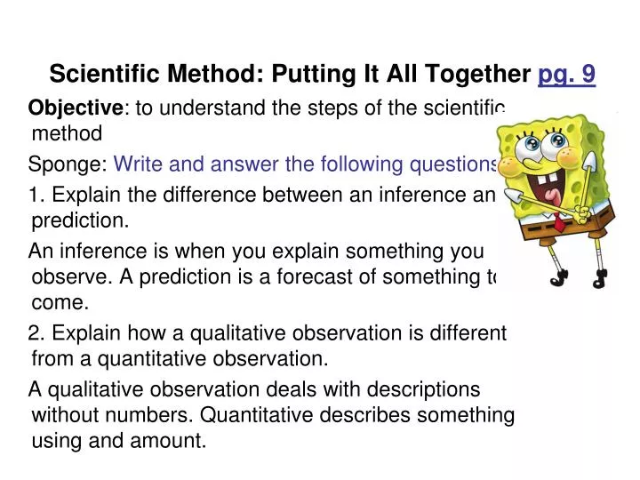 scientific method putting it all together pg 9