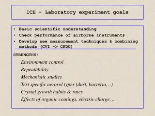 ICE - Laboratory experiment goals