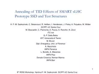 Annealing of TID Effects of SMART sLHC Prototype SSD and Test Structures