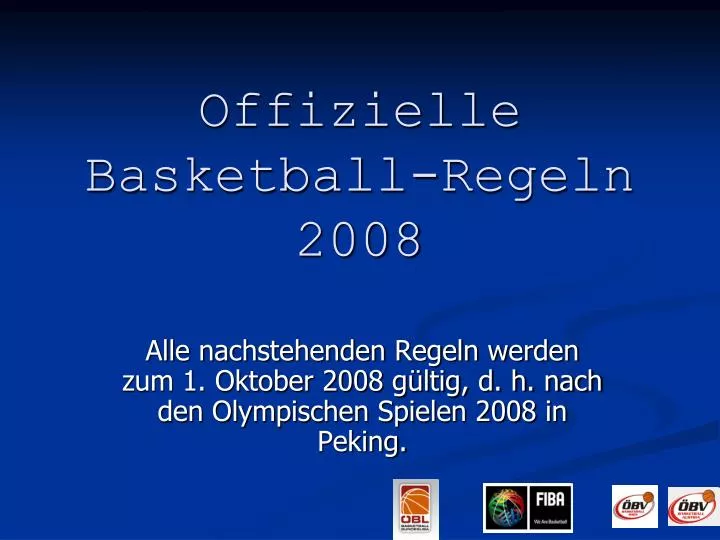 offizielle basketball regeln 2008