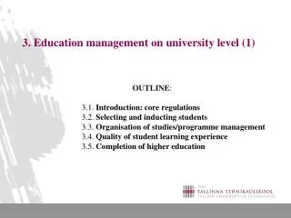 3. Education management on university level (1)