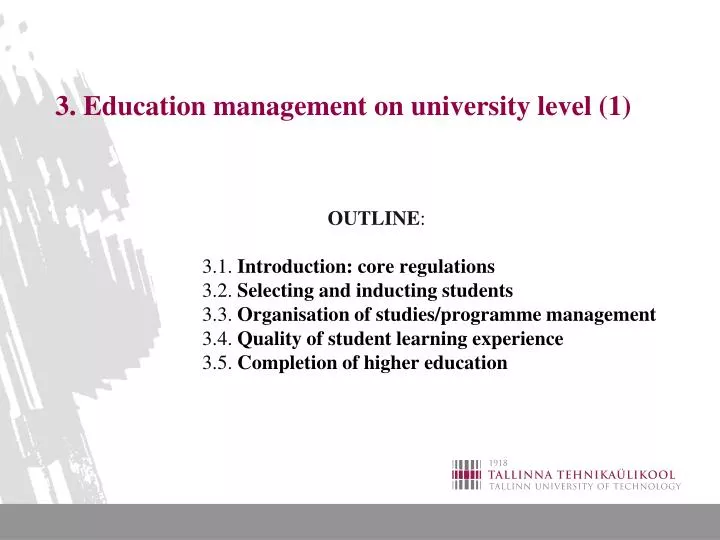 3 education management on university level 1