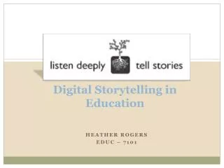 Digital Storytelling in Education