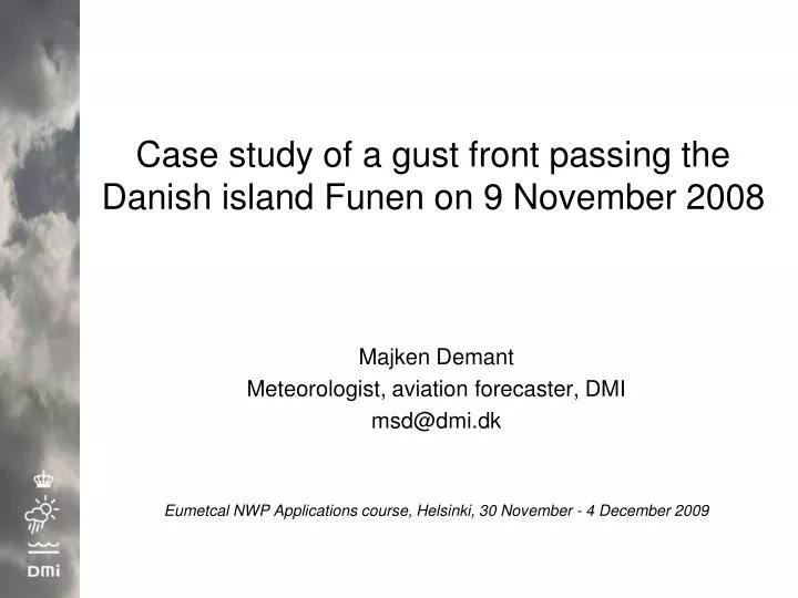 case study of a gust front passing the danish island funen on 9 november 2008